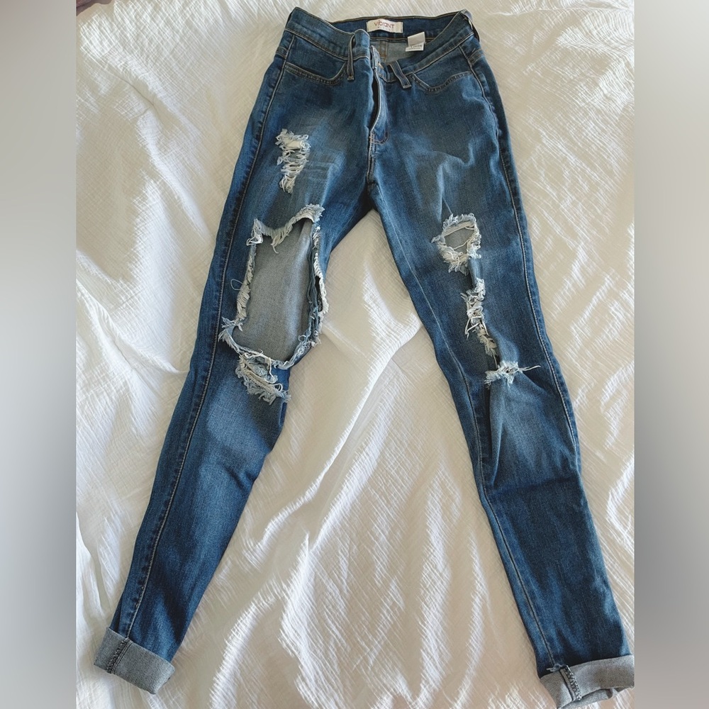 Fashion Nova Medium Destroyed Skinny Jeans